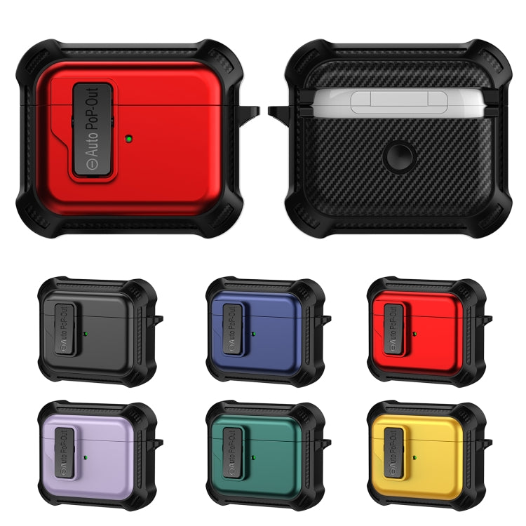 For AirPods 3 Signal Flag Wireless Earphones Case with Security Lock(Red)