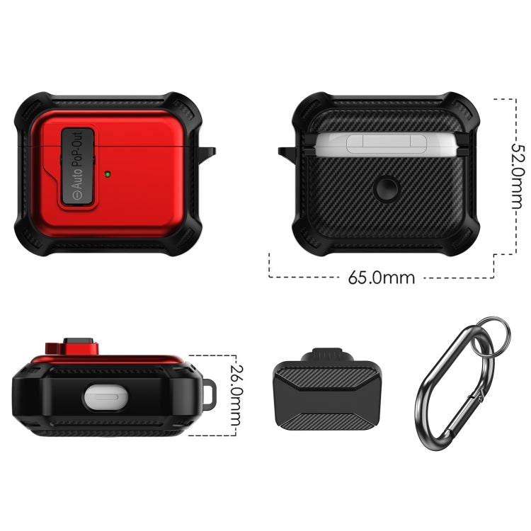 For AirPods 3 Signal Flag Wireless Earphones Case with Security Lock(Red)