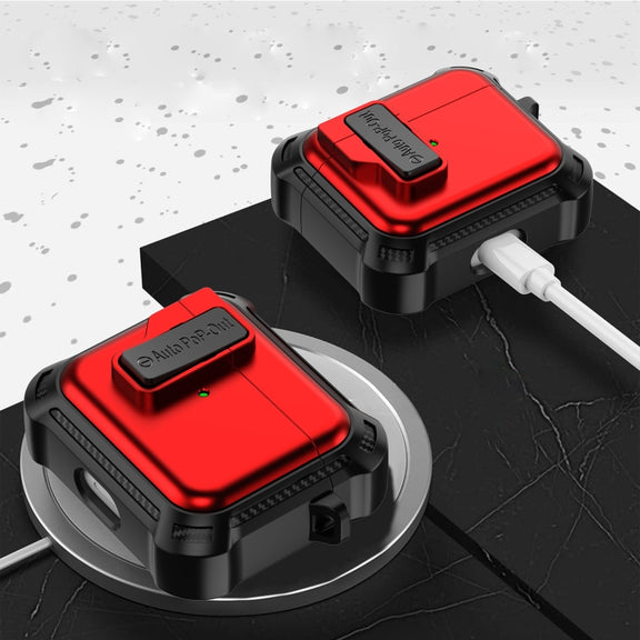 For AirPods 3 Signal Flag Wireless Earphones Case with Security Lock(Black)