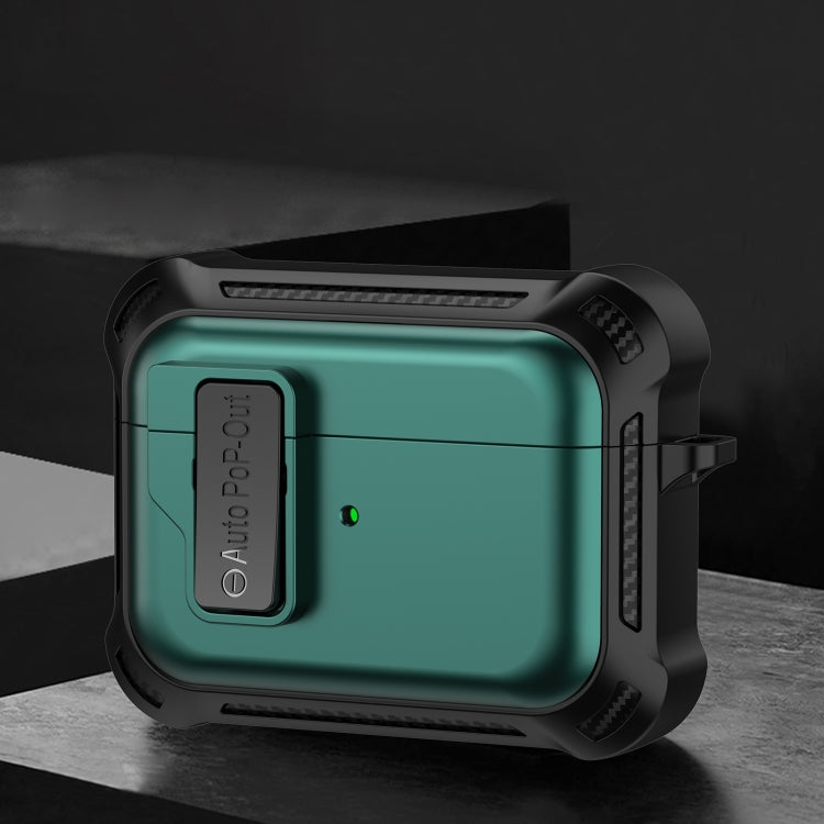 For AirPods Pro Signal Flag Wireless Earphones Case with Security Lock(Green)