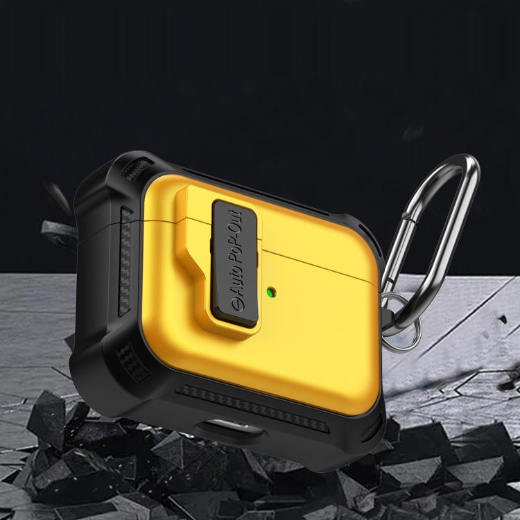 For AirPods Pro Signal Flag Wireless Earphones Case with Security Lock(Black)
