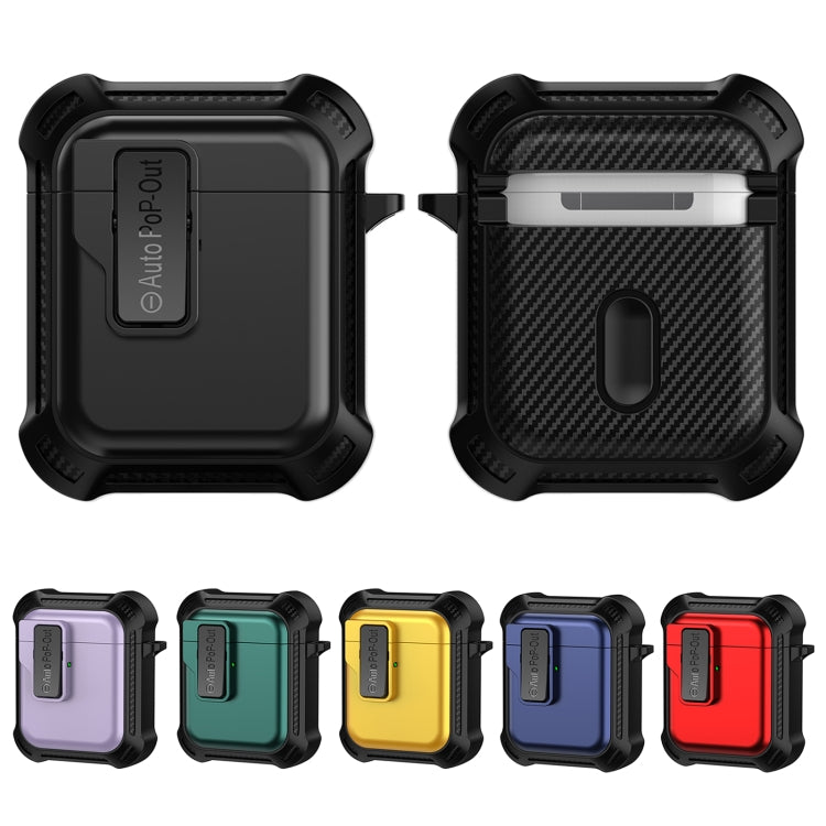 For AirPods 1 / 2 Signal Flag Wireless Earphones Case with Security Lock(Yellow)