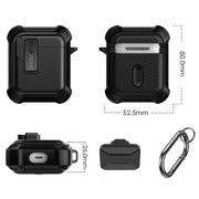 For AirPods 1 / 2 Signal Flag Wireless Earphones Case with Security Lock(Blue)
