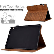 For Huawei MatePad T5 10.0 Rhombus Embossed Leather Smart Tablet Case(Brown)