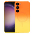 For Samsung Galaxy S23 5G Liquid TPU Silicone Gradient MagSafe Phone Case(Orange Yellow) - Galaxy S23 5G Cases by PMC TechLife | Online Shopping South Africa | PMC TechLife