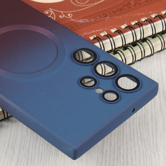 For Samsung Galaxy S23 5G Liquid TPU Silicone Gradient MagSafe Phone Case(Blue Purple)