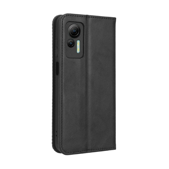 For Ulefone Note 14 Magnetic Buckle Retro Texture Leather Phone Case(Black)
