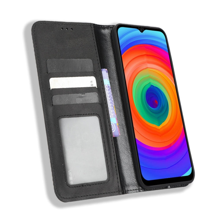 For Ulefone Note 14 Magnetic Buckle Retro Texture Leather Phone Case(Black)