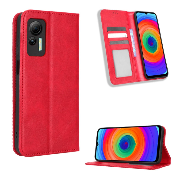 For Ulefone Note 14 Magnetic Buckle Retro Texture Leather Phone Case(Red)