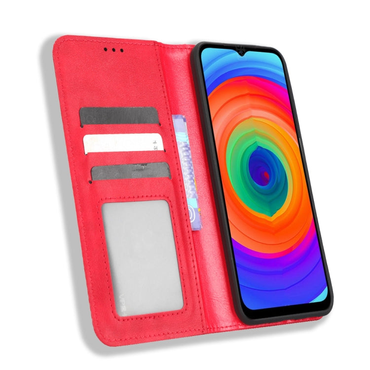 For Ulefone Note 14 Magnetic Buckle Retro Texture Leather Phone Case(Red)