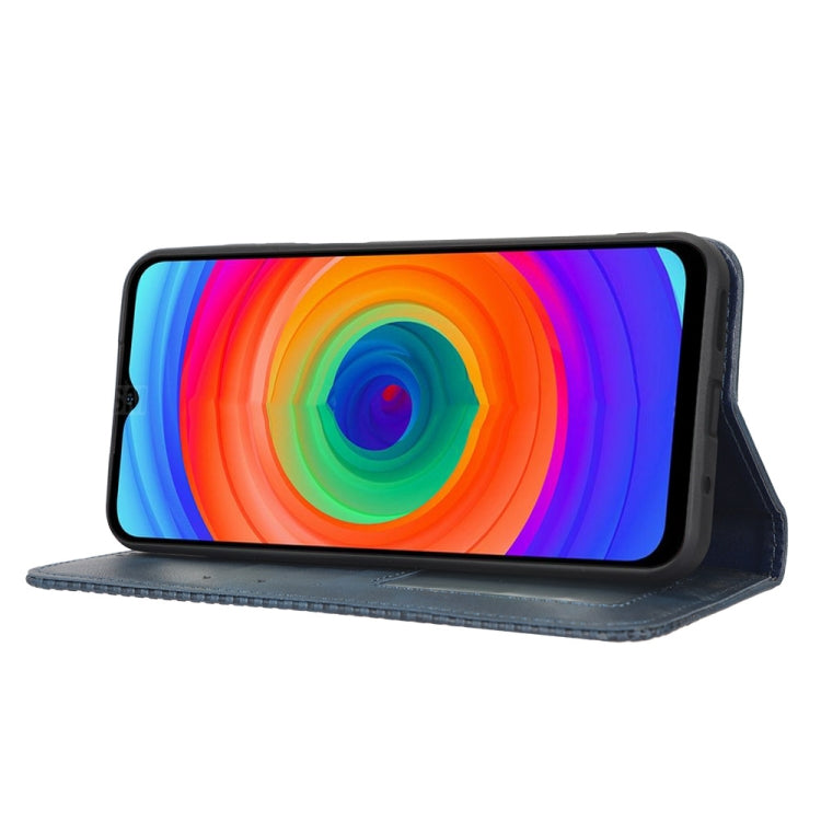 For Ulefone Note 14 Magnetic Buckle Retro Texture Leather Phone Case(Blue)