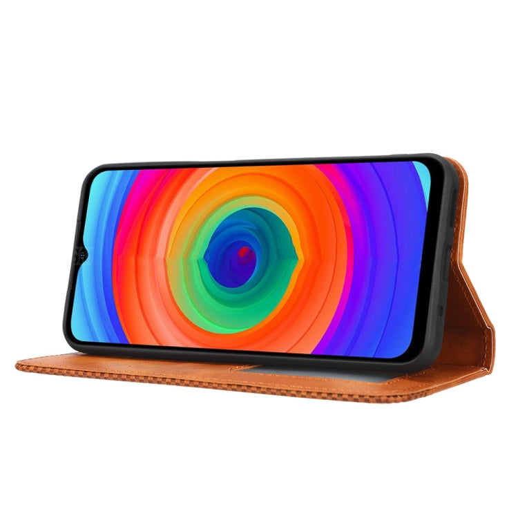 For Ulefone Note 14 Magnetic Buckle Retro Texture Leather Phone Case(Brown)