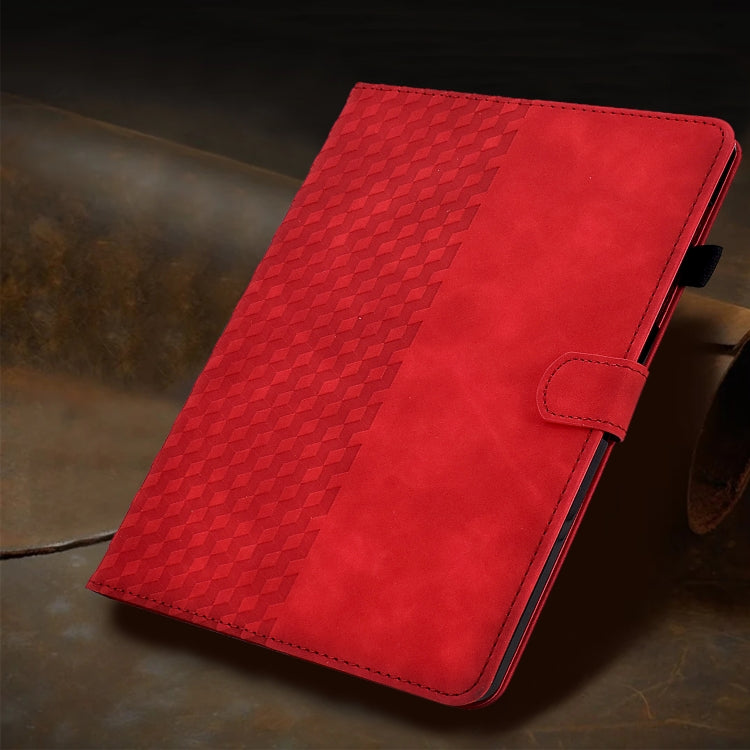 For Amazon Kindle Lite 2022 Rhombus Embossed Leather Tablet Case(Red)