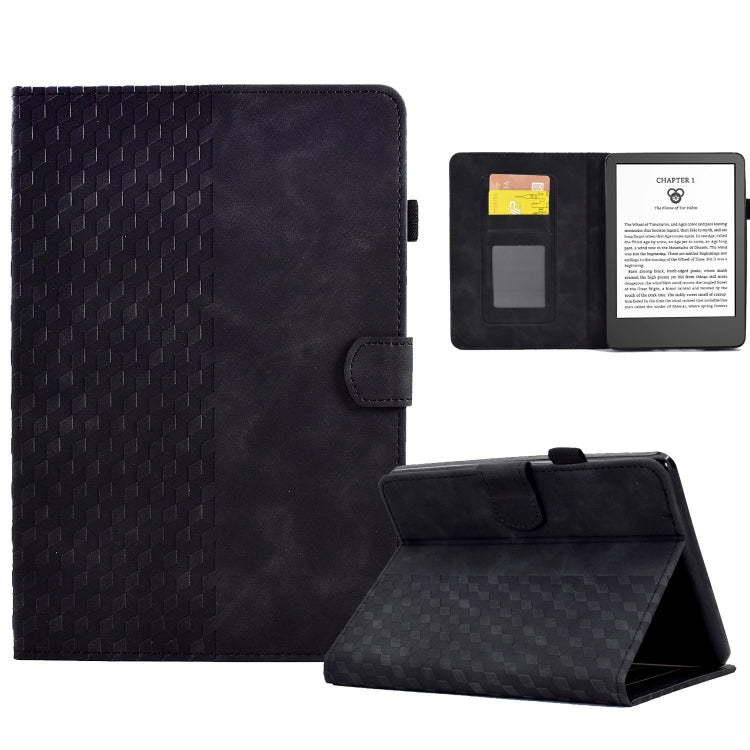 For Amazon Kindle Lite 2022 Rhombus Embossed Leather Tablet Case(Black)