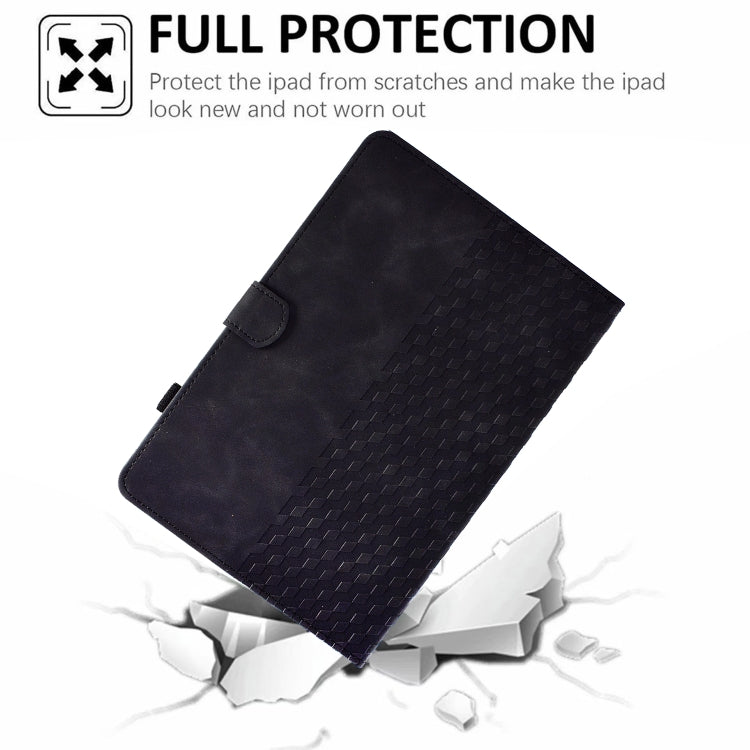 For Amazon Kindle Lite 2022 Rhombus Embossed Leather Tablet Case(Black)