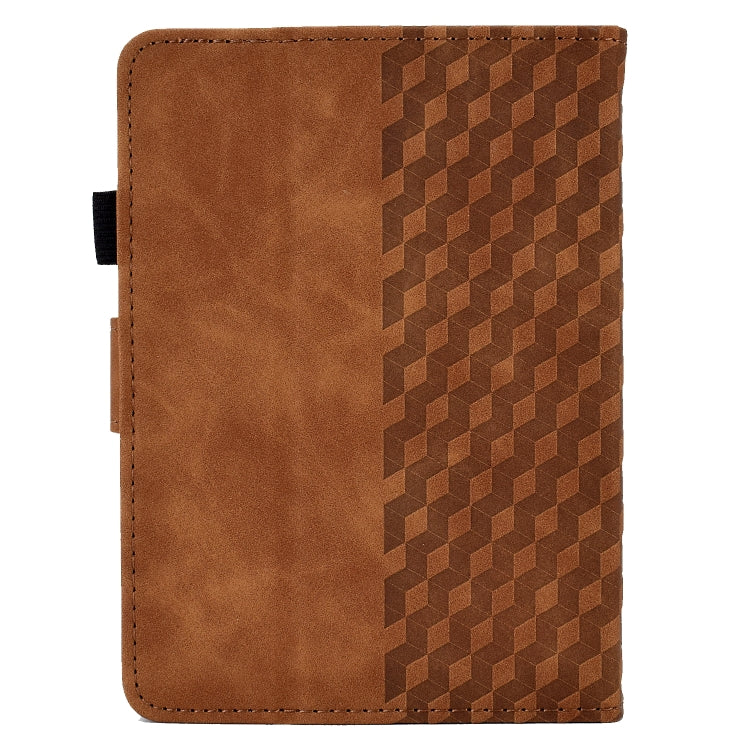 For Amazon Kindle Lite 2022 Rhombus Embossed Leather Tablet Case(Brown)