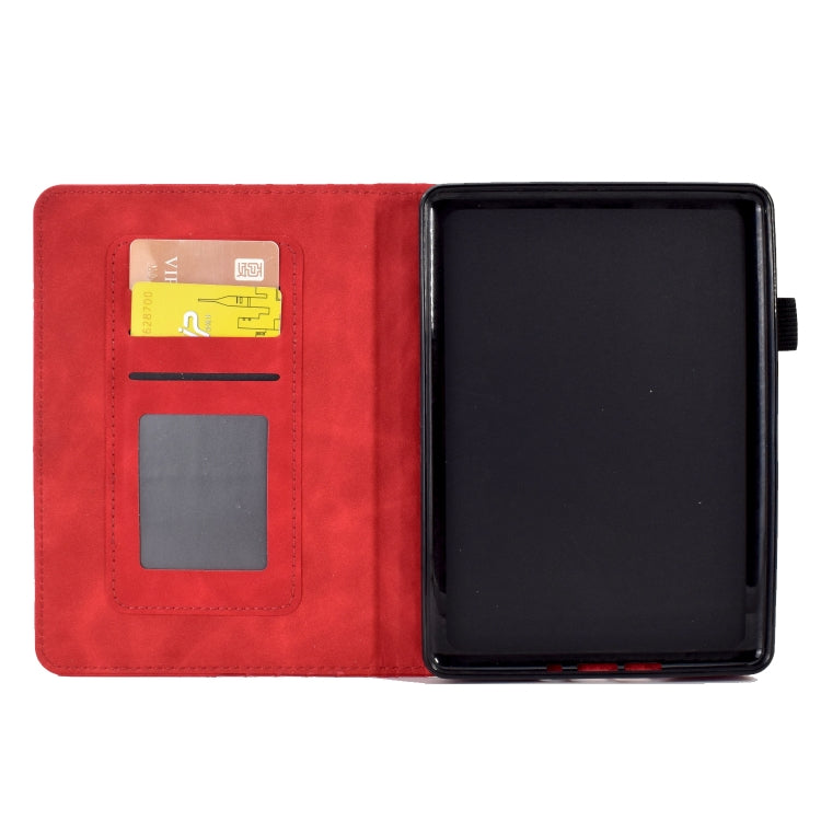 For Amazon Kindle PaperWhite 4 / 3 / 2 / 1 Rhombus Embossed Leather Tablet Case(Red)