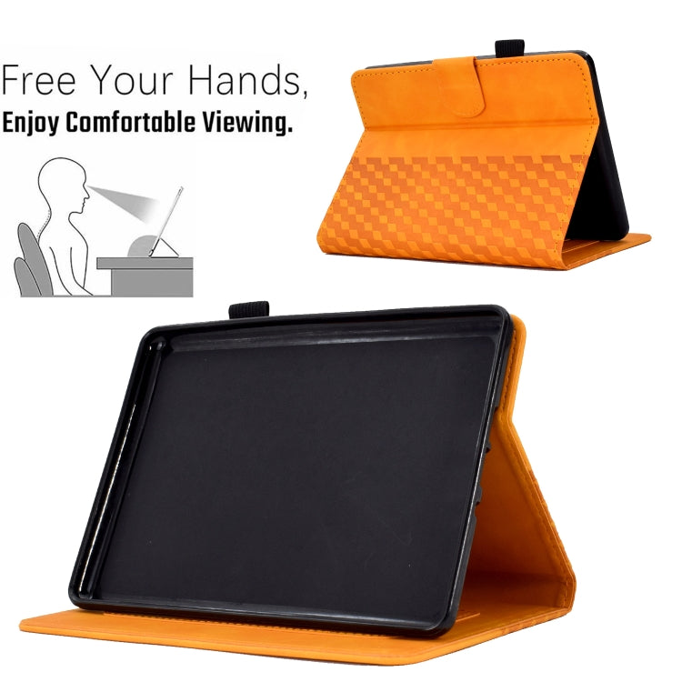 For Amazon Kindle PaperWhite 4 / 3 / 2 / 1 Rhombus Embossed Leather Tablet Case(Khaki)