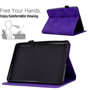 For Amazon Kindle PaperWhite 4 / 3 / 2 / 1 Rhombus Embossed Leather Tablet Case(Purple)