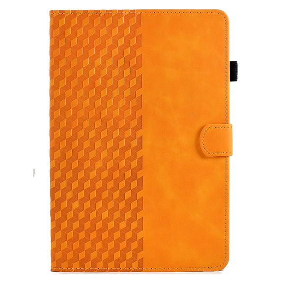 For Amazon Kindle Fire 7 2019 / 2017 / 2015 Rhombus Embossed Leather Tablet Case(Khaki)
