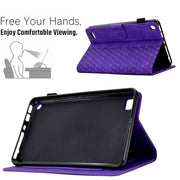 For Amazon Kindle Fire 7 2019 / 2017 / 2015 Rhombus Embossed Leather Tablet Case(Purple)