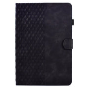 For Amazon Kindle Fire 7 2019 / 2017 / 2015 Rhombus Embossed Leather Tablet Case(Black)