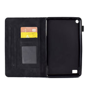 For Amazon Kindle Fire 7 2019 / 2017 / 2015 Rhombus Embossed Leather Tablet Case(Black)