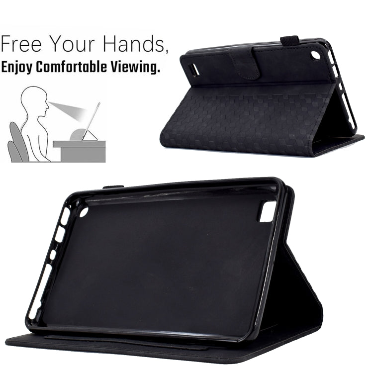 For Amazon Kindle Fire 7 2019 / 2017 / 2015 Rhombus Embossed Leather Tablet Case(Black)
