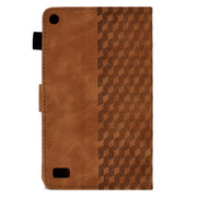 For Amazon Kindle Fire 7 2019 / 2017 / 2015 Rhombus Embossed Leather Tablet Case(Brown)