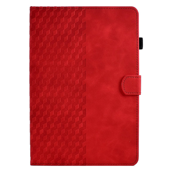 For Amazon Kindle Fire HD8 2020 Rhombus Embossed Leather Tablet Case(Red)