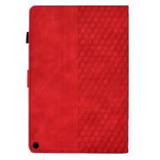 For Amazon Kindle Fire HD8 2020 Rhombus Embossed Leather Tablet Case(Red)
