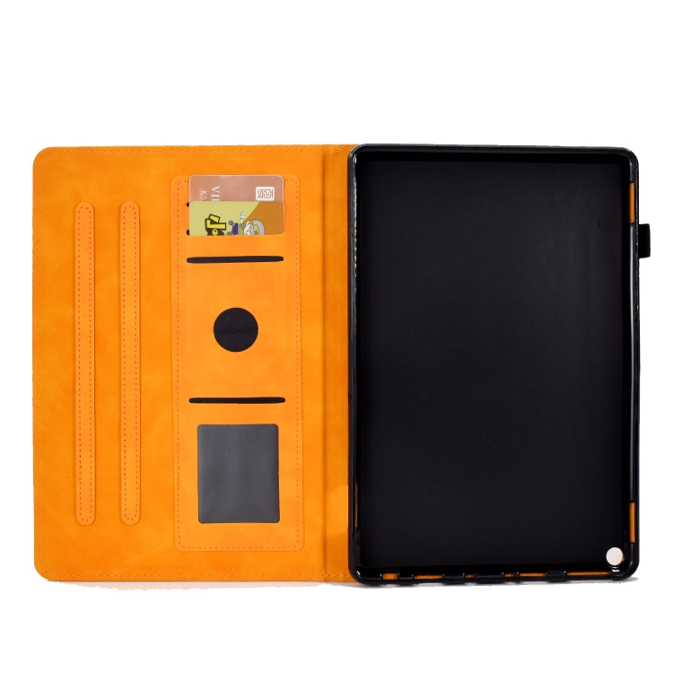 For Amazon Kindle Fire HD8 2020 Rhombus Embossed Leather Tablet Case(Khaki)