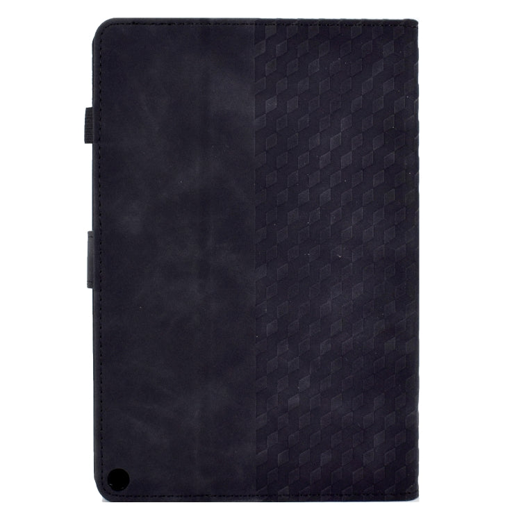 For Amazon Kindle Fire HD8 2020 Rhombus Embossed Leather Tablet Case(Black)