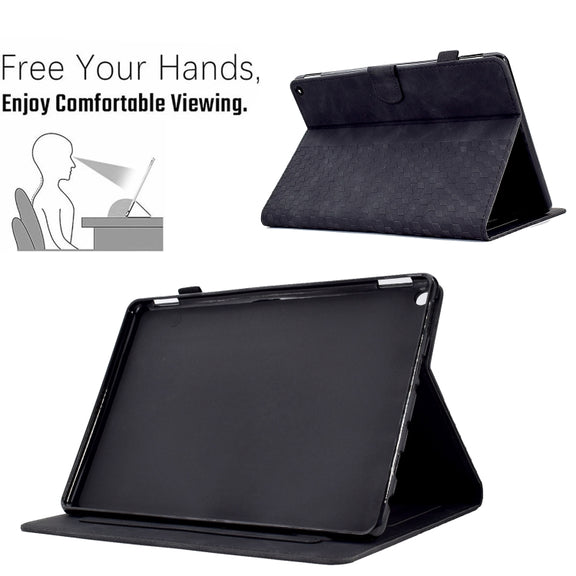 For Amazon Kindle Fire HD8 2020 Rhombus Embossed Leather Tablet Case(Black)