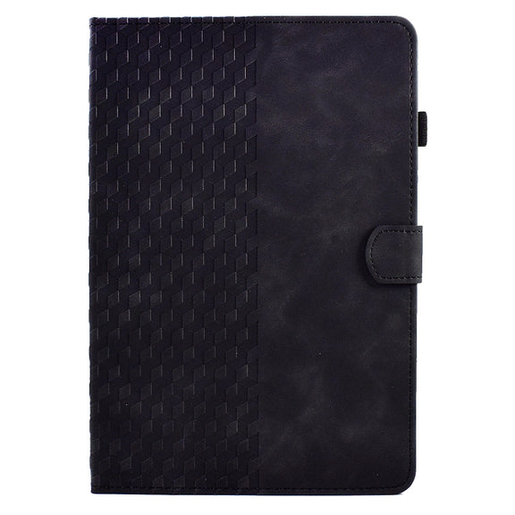 For Amazon Kindle Fire HD8 2018 / 2017 / 2016 Rhombus Embossed Leather Tablet Case(Black)