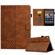 For Amazon Kindle Fire HD8 2018 / 2017 / 2016 Rhombus Embossed Leather Tablet Case(Brown) - Amazon by PMC TechLife | Online Shopping South Africa | PMC TechLife | Buy Now Pay Later Mobicred