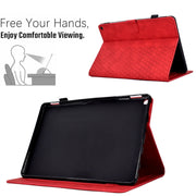For Amazon Kindle Fire HD10 Plus 2021 Rhombus Embossed Leather Tablet Case(Red)
