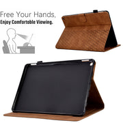 For Amazon Kindle Fire HD10 Plus 2021 Rhombus Embossed Leather Tablet Case(Brown)