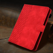 For 7.0 inch Universal Tablet Rhombus Embossed Leather Case(Red)