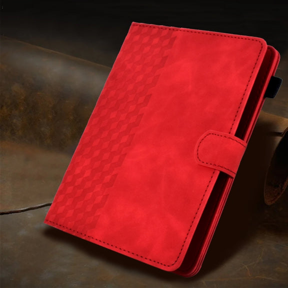 For 7.0 inch Universal Tablet Rhombus Embossed Leather Case(Red)