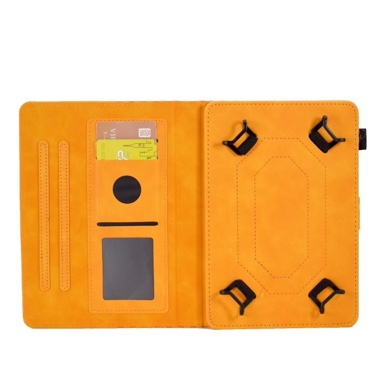 For 7.0 inch Universal Tablet Rhombus Embossed Leather Case(Khaki)