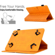 For 7.0 inch Universal Tablet Rhombus Embossed Leather Case(Khaki)