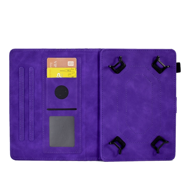 For 7.0 inch Universal Tablet Rhombus Embossed Leather Case(Purple)
