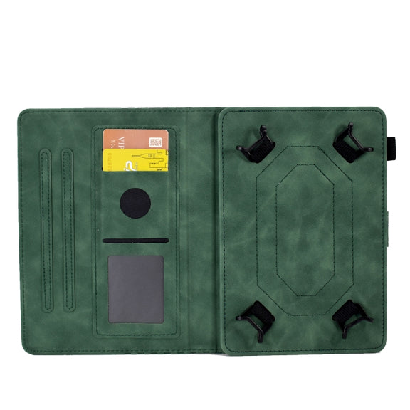 For 7.0 inch Universal Tablet Rhombus Embossed Leather Case(Green)