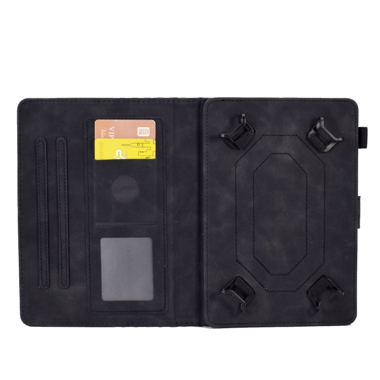 For 7.0 inch Universal Tablet Rhombus Embossed Leather Case(Black)
