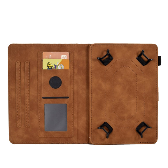For 7.0 inch Universal Tablet Rhombus Embossed Leather Case(Brown)