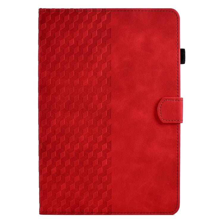 For 8.0 inch Universal Tablet Rhombus Embossed Leather Case(Red)