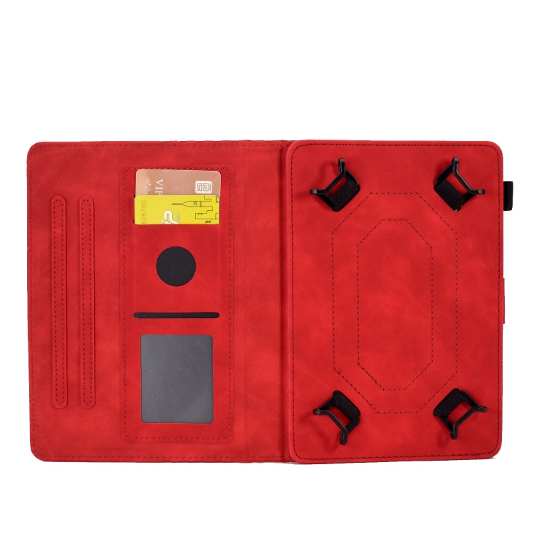 For 8.0 inch Universal Tablet Rhombus Embossed Leather Case(Red)