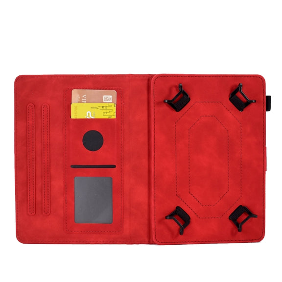 For 8.0 inch Universal Tablet Rhombus Embossed Leather Case(Red)