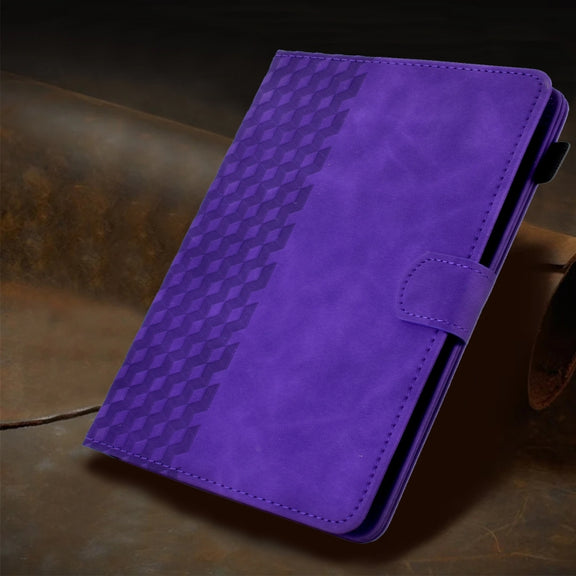 For 8.0 inch Universal Tablet Rhombus Embossed Leather Case(Purple)